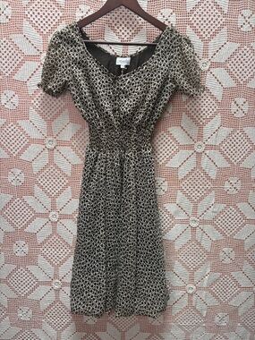 Femella Printed Midi Dress Balloon Hem Smocked Waist